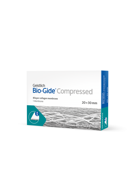 Bio-Gide Compressed 20х30 мм спресованная резорбируемая двухслойная барьерная мембрана повышенной плотности, арт: 500372